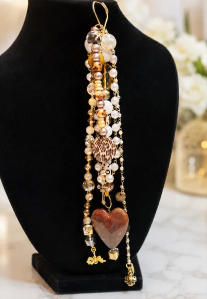 Amber Heart Hanging Charm