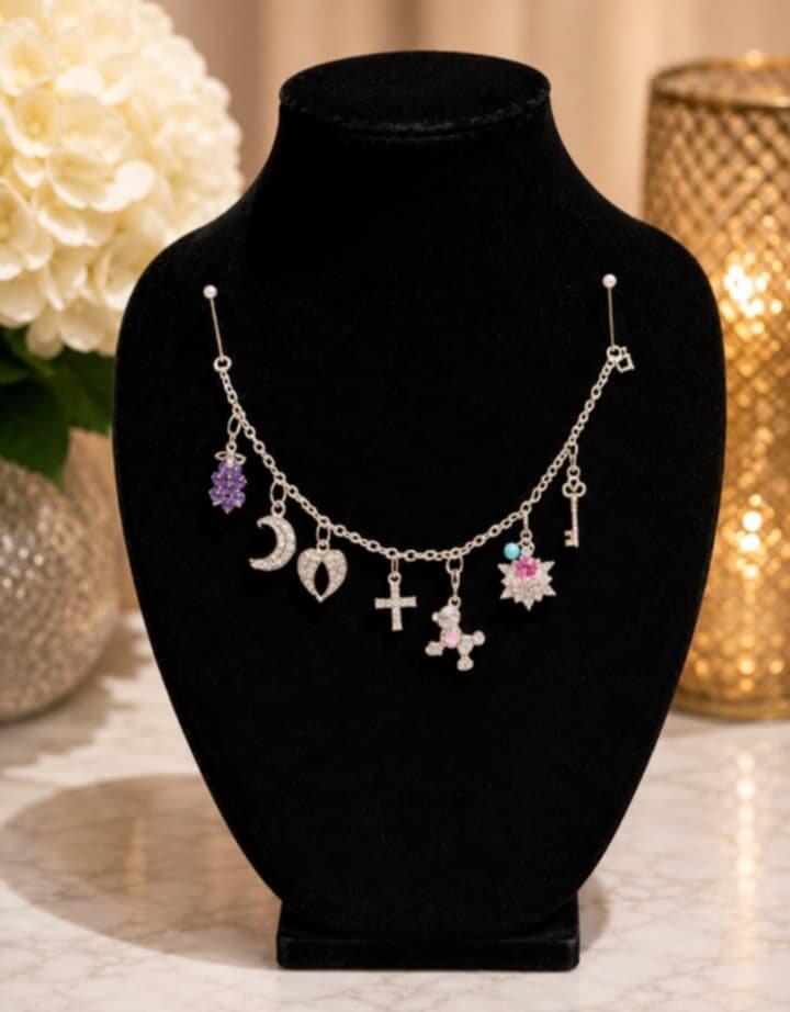 Silver Charm Story Necklace